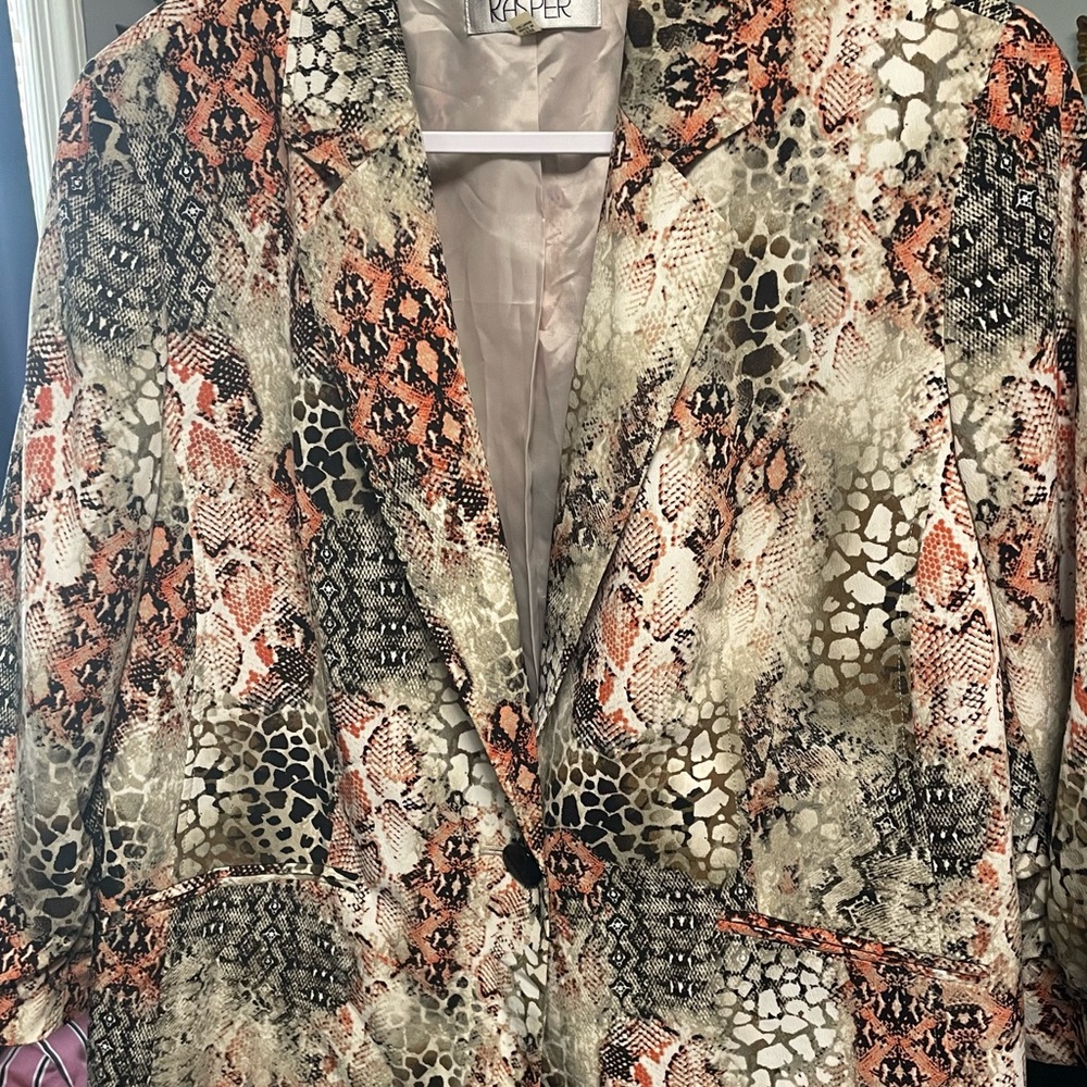 Kasper Women's Multicolor Snake Print Blazer - Picture 2 of 6